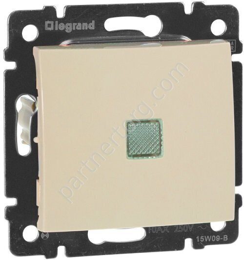 Legrand Valena Classic выключатель 1-клавишный 10АX 250В, безвинтовые зажимы, с подсветкой, цвет слоновая кость