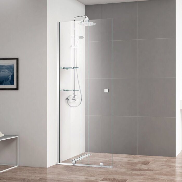 Cezares STREAM-BF-1-90-C-Cr душевая перегородка раздвижная, 90х195 см, стекло прозрачное, профиль хром