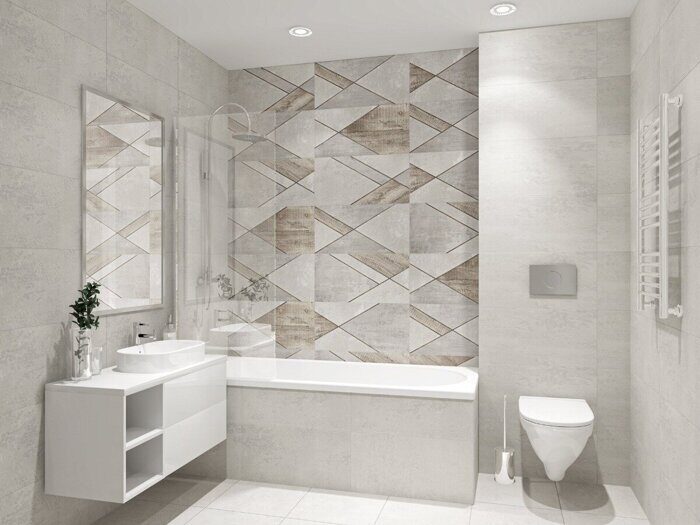 Global Geometry настенная плитка серо-коричневая матовая sugar-эффект декофон 31х63см Azori