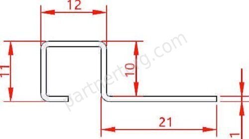 Tile Trim Silver вставка полированная Juliano 12х11мм SB014-1S-10H