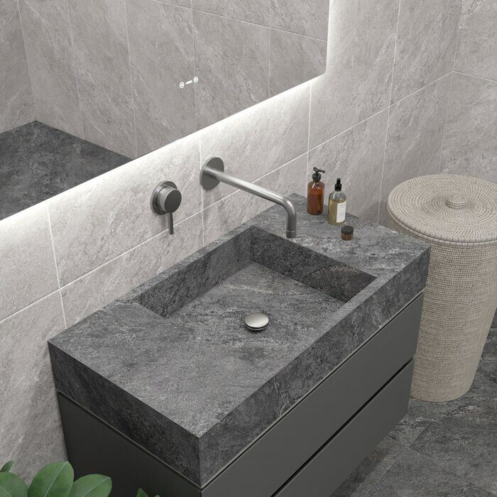 Виталити серо-бежевый керамогранит матовый карвинг Global Tile 50х100см