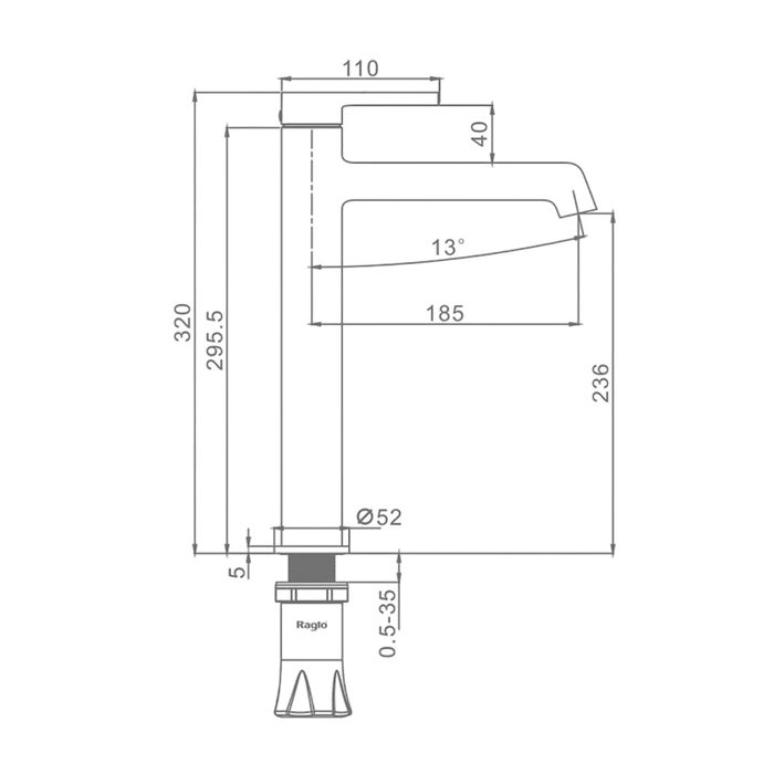 Raglo R20.15.08 смеситель для раковины, белый