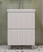 Finlay 600-0-2 тумба напольная белая для ванной комнаты с умывальником Como