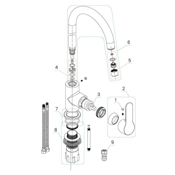 Cuba Iddis смеситель для кухни хром CUBBNFJi05