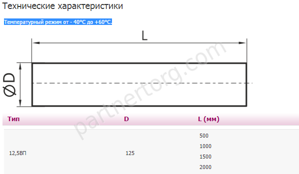 Воздуховод 16ВП  пластиковый круглый, D 160 мм, L 0,5-2м