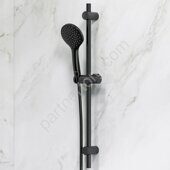 F0190022 Gem душ.комплект: ручн.душ 1 ф-ция d 110 мм, штанга 700, шланг 1 750 мм, черный, шт.