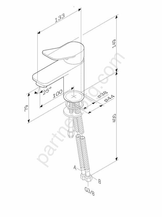X-Joy белый смеситель для умывальника AM.PM F85A02133