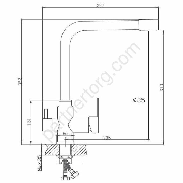 HB76802 Haiba смеситель для кухни с фильтром для воды сталь