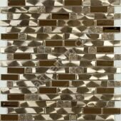 Коричневая комбинированная мозаика Metal series MS-609