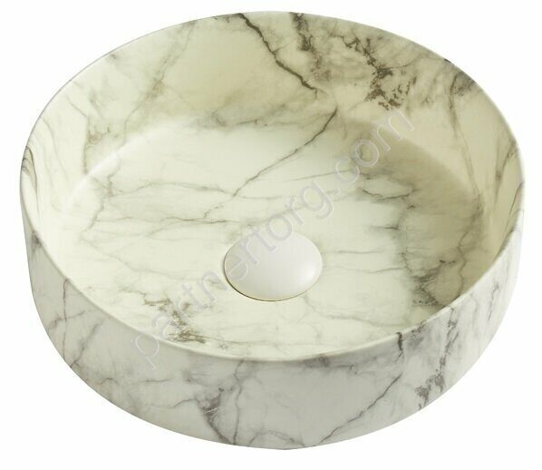 Azario раковина настольная керамическая под мрамор 35,5х35,5х12см AZ-3134 ST