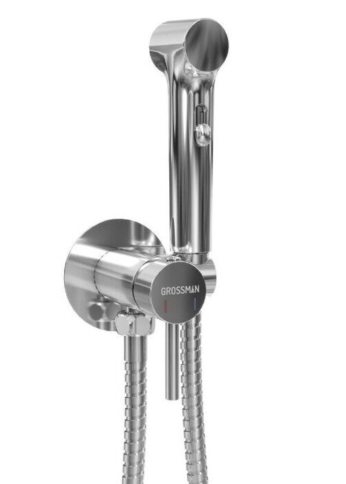 Grossman Solis 502.K35.07.100 смеситель с гигиеническим душем, встраиваемый, хром