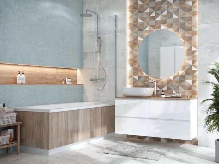 Frosty A17553 настенная плитка светло-серая матовая 30х60см Cersanit