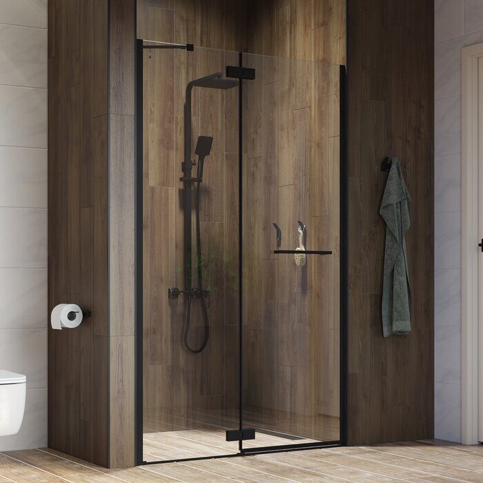 Iddis SLI6BH1i69 душевая дверь распашная 110х195см, стекло 6мм, черный профиль