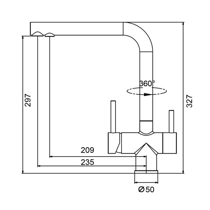 S70.61.09 Splenka Смеситель для кухни с подключением к фильтру питьевой воды, графит
