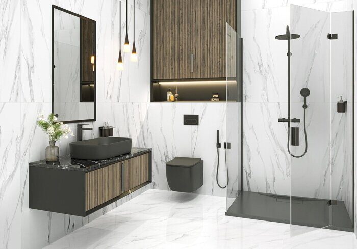 Statuario Silver LCM керамогранит белый глянцевый 120х60см 