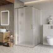 BelBagno LUCE-A-22-90+20-P-Cr душевой уголок 110х110х195 см, дверь раздвижная, стекло рифленое, профиль хром