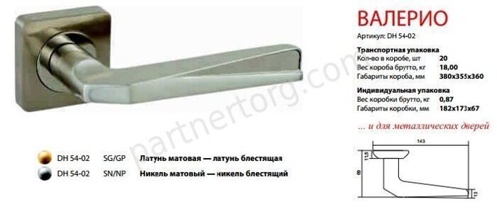 Валерио дверная ручка RENZ