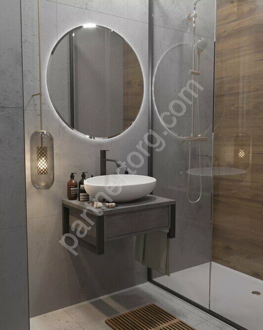 Grunge Loft Marka One Бетон темный 60см тумба для ванной комнаты под раковину настольную