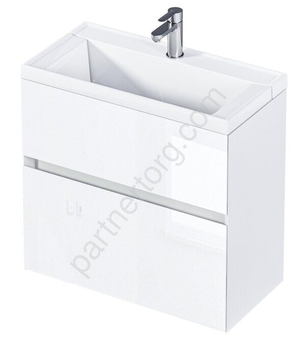 Bumble 40П 1я тумба с раковиной подвесная белая