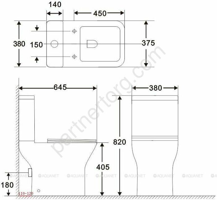 Rimless Logic-C CL-12339 безободковый напольный унитаз с сидением Soft Close Aquanet