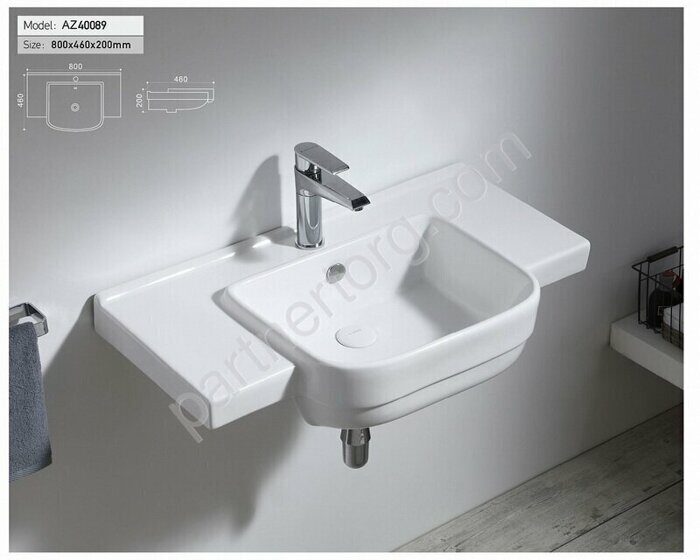 Azario Trend белая раковина навесная 80х46х20см AZ-40089