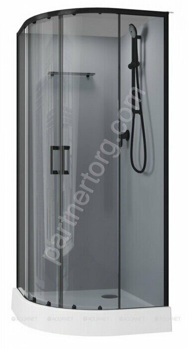 Passion EVO R black душевая кабина 90х90см тонированное стекло, набор 3 Aquanet