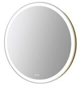 AZ-LED013325 Юлия зеркало круглое 80см с подсветкой в ванную комнату  профиль матовое золотое Azario