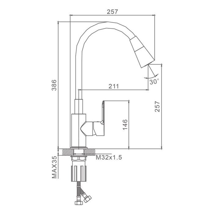 S06.43 Splenka Смеситель для кухни, хром
