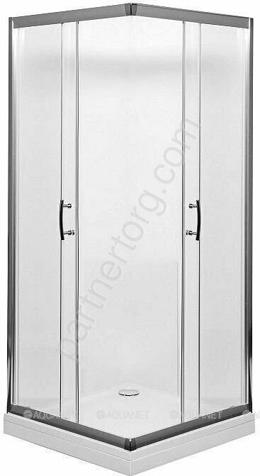 Aquanet Alfa Cube NAA1142, душевой уголок квадратный 100х100х210 см, прозрачное стекло, профиль хром