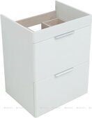 Ирис new 60 тумба напольная белый глянец 2 ящика для ванной комнаты Aquanet