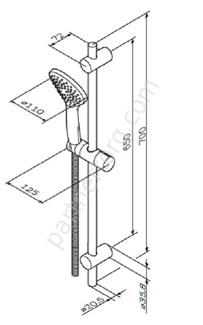 Gem Am.Pm душевой комплект F0190000