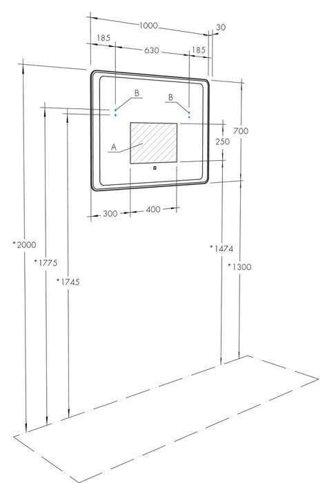 Соул 100х70 см зеркало для ванной комнаты с подсветкой Aquaton