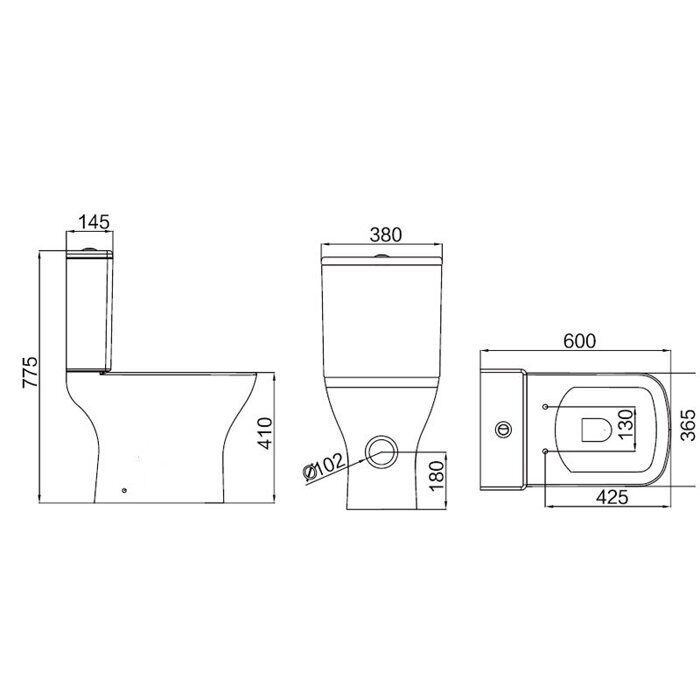 Azario Iris унитаз напольный безободковый с сидением микролифт