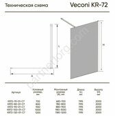 Veconi KR72B-100-01-C7 душевая перегородка, 100х200 см, профиль черный