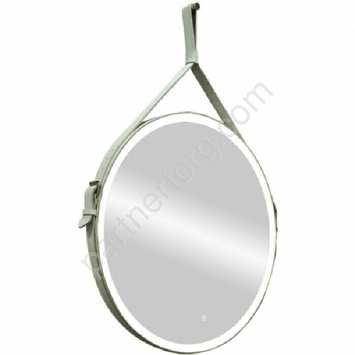 Millenium LED зеркало круглое с ремнем белым