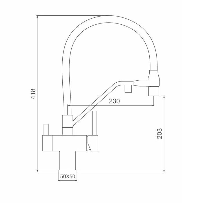 Gappo G4395-69 смеситель для кухни с подключением фильтра для питьевой воды оружейная сталь