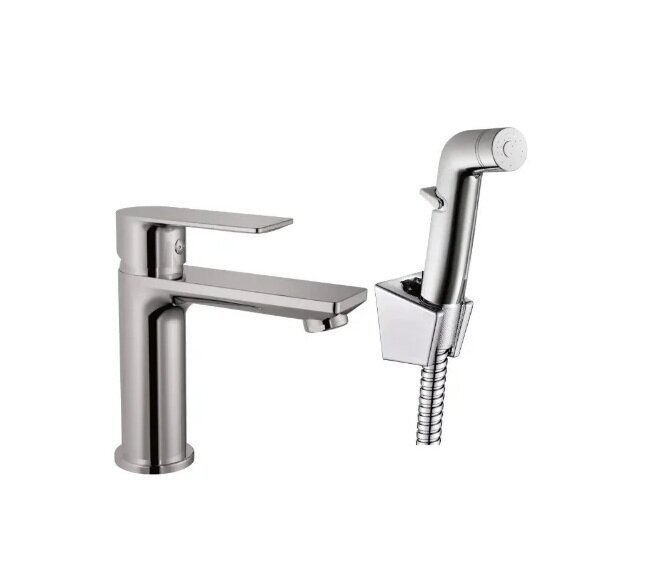 HB12505 Haiba Смеситель для раковины с гигиенической лейкой, латунь, хром