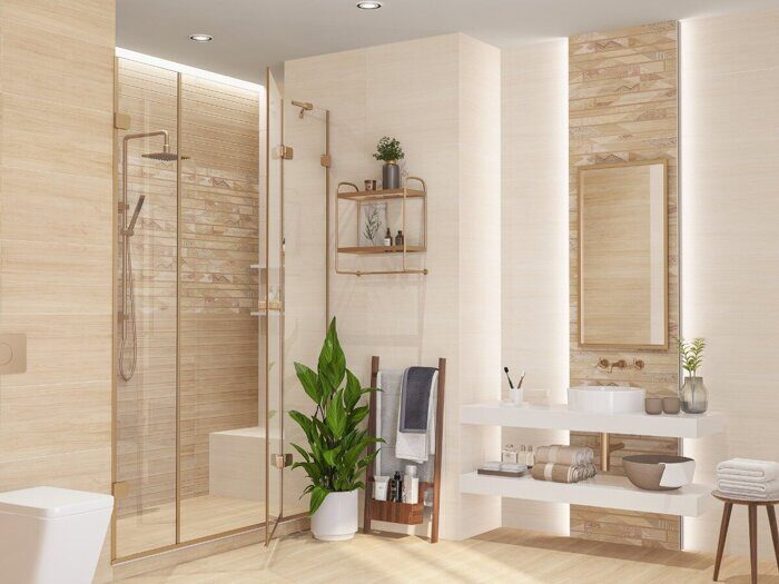 Rustic Crema настенная плитка кремовая полуматовая 31х63см Azori