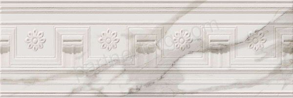 Charme Evo Calacatta Inserto Arty структурированая глянцевая декоративная вставка серая Italon 25х75см