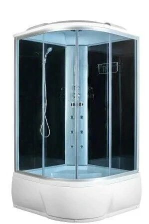 3205B grey black душевая кабина Aquapulse 120х120х220 см, матовое стекло, высокий поддон