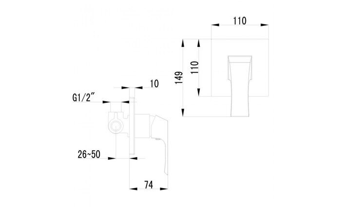 Unit LM4523C смеситель для ванны и душа встраиваемый, без аксессуаров, хром Lemark