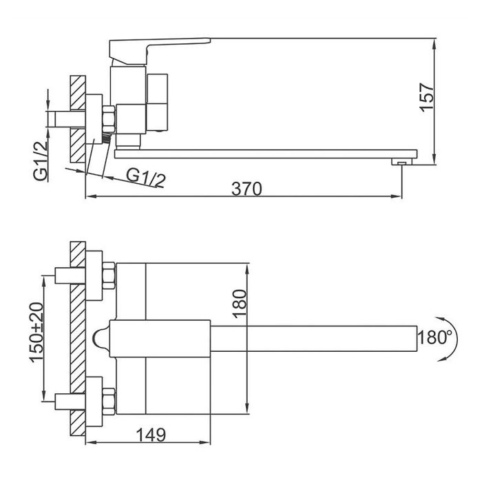 Frap F2291-9 смеситель для ванны графит