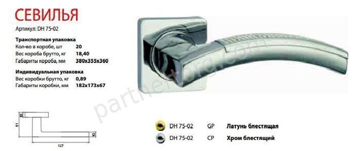 Севилья дверная ручка RENZ