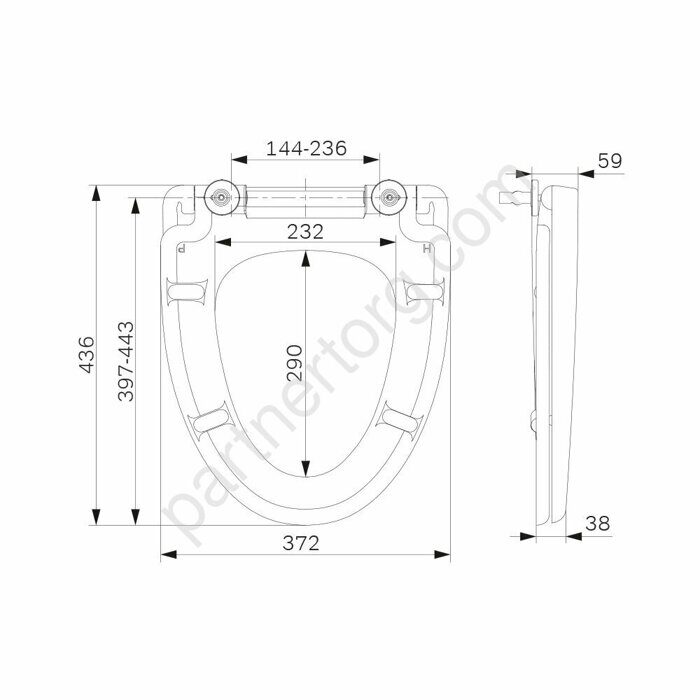 C537851WH Bliss L, сидение для унитаза с микролифтом, шт