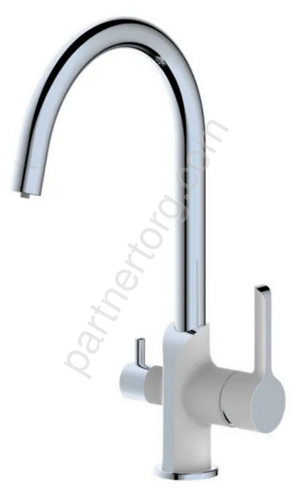 HB76805-8 Haiba смеситель для кухни с фильтром для воды, белый/хром