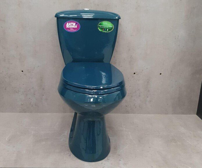 Элисса зеленый унитаз компакт напольный с сидением Оскольская керамика