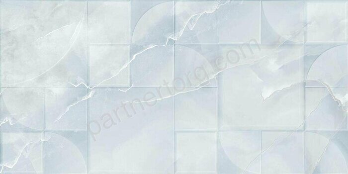 Onice Blu Rel. керамическая плитка голубая глянцевая 31.5*63см Kerlife