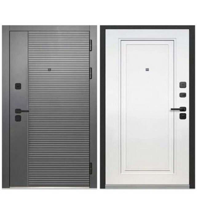 Тайга 9см 2МДФ дверь входная Антик серебро, МДФ Эмалит белый