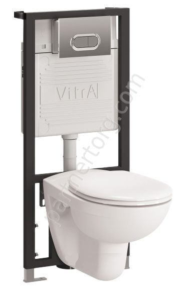 Vitra инсталляция с клавишей блестящий хром с унитазом подвесным Normus и сиденьем
