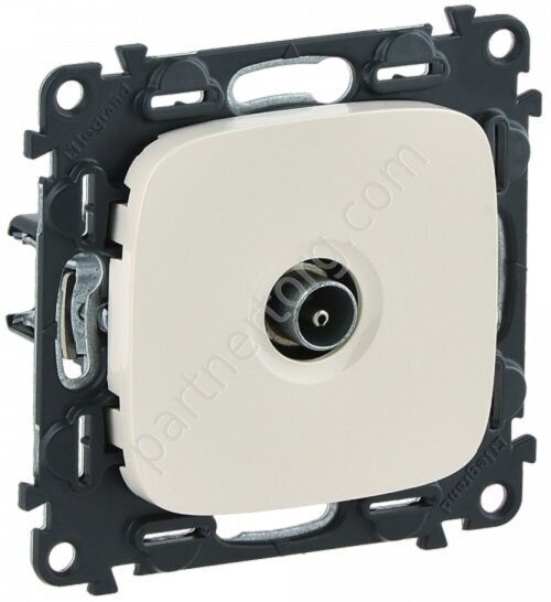Legrand Valena Allure розетка ТВ проходная 1,5/14дБ 0-2400МГц, с лицевой панелью, цвет слоновая кость
